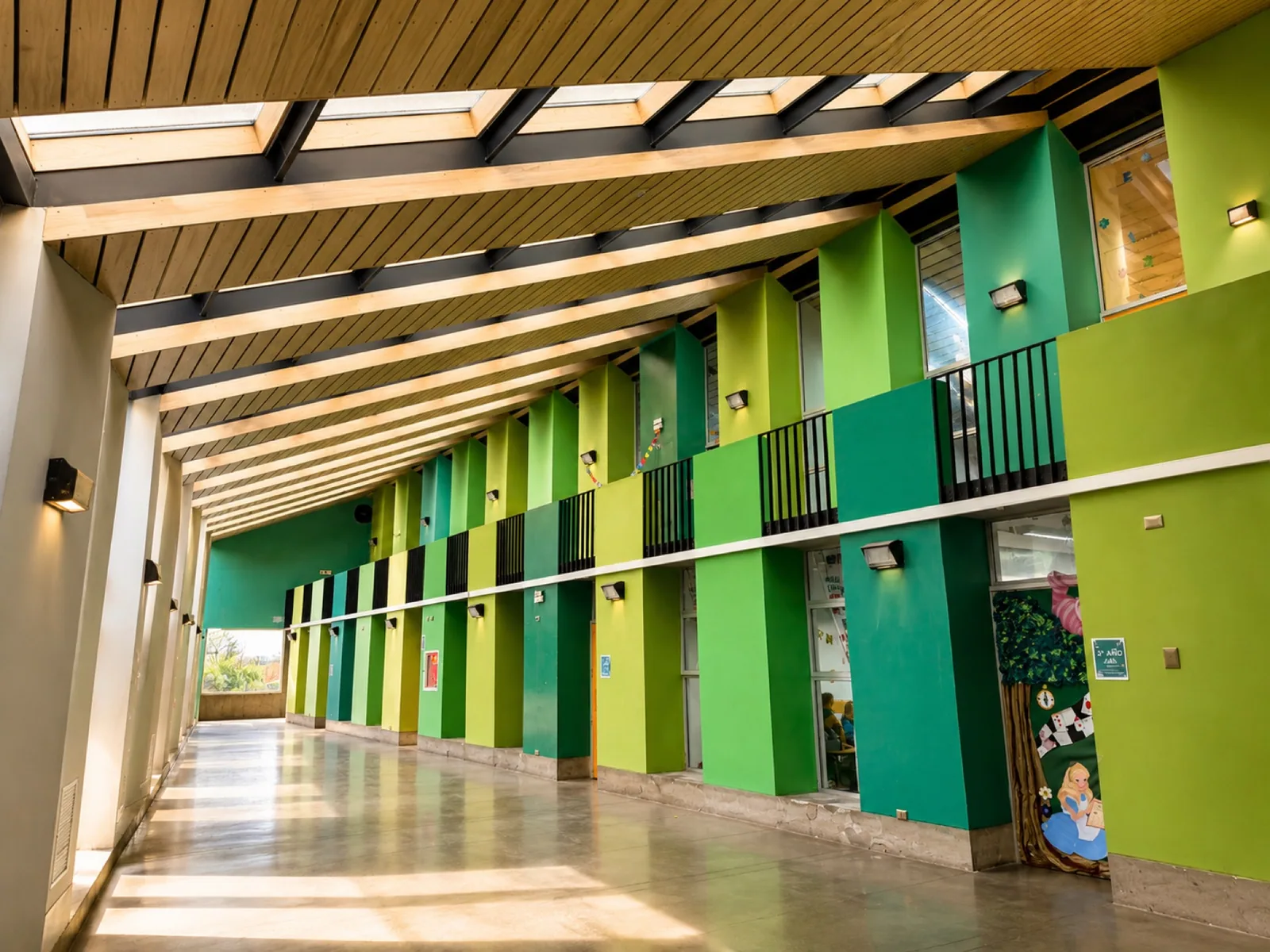 Pasillo interior del sector de Primer Ciclo